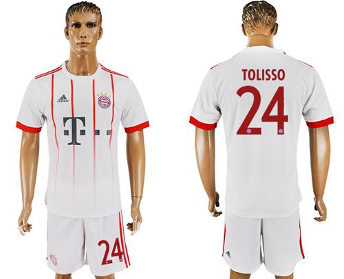 Bayern Munchen #24 Tolisso Sec Away Soccer Club Jersey